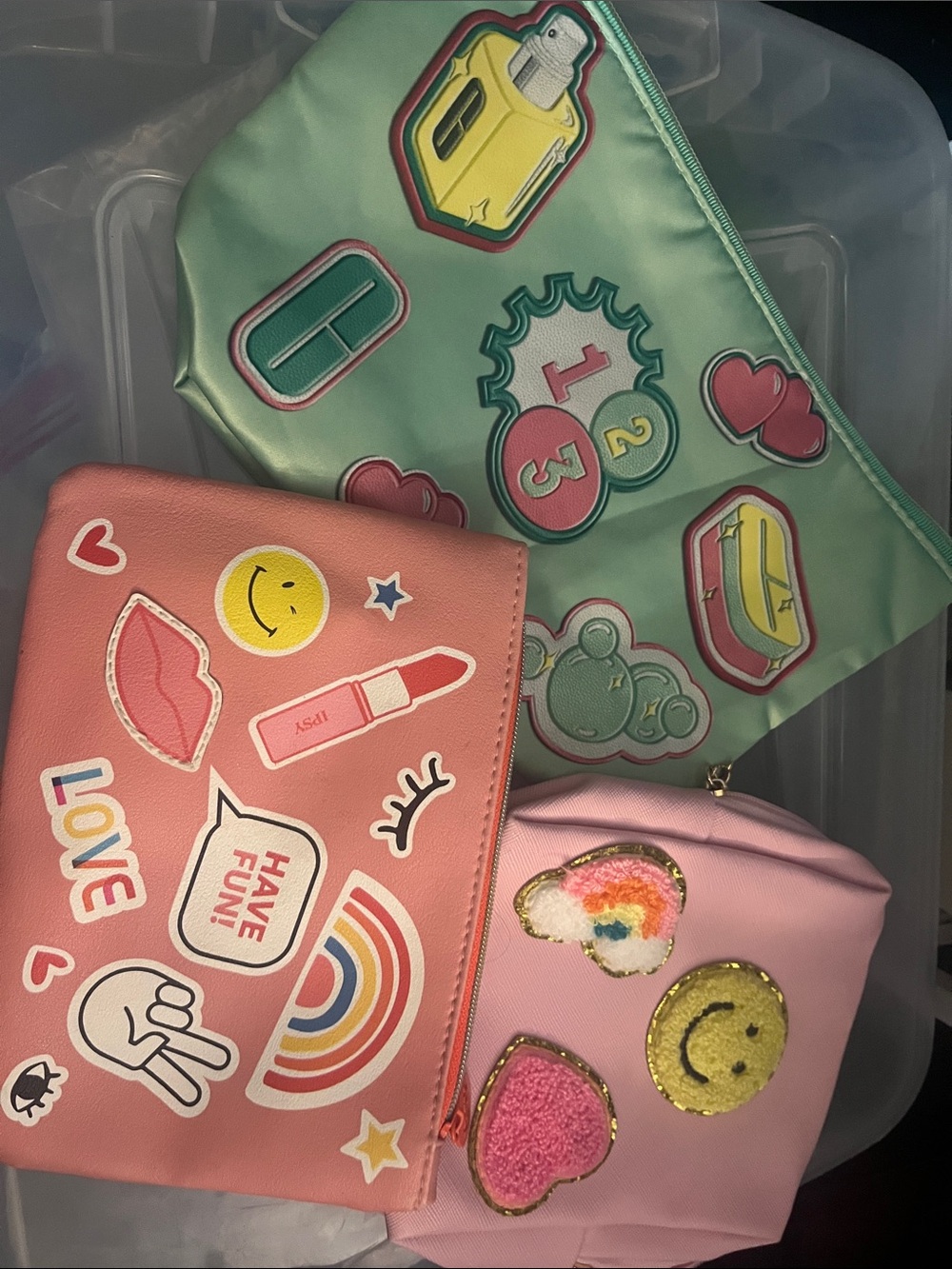 Clinique Mint Green Cosmetic Bag Patch Cosmetic Pouch Set Travel Pouch Trio 67